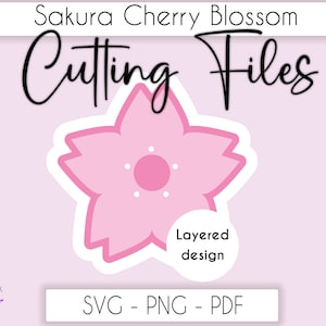 Sakura Kirschblüte SVG schneiden Datei für Cricut, Kawaii Sakura svg, Pastell Blumen svg png pdf, digitaler Download