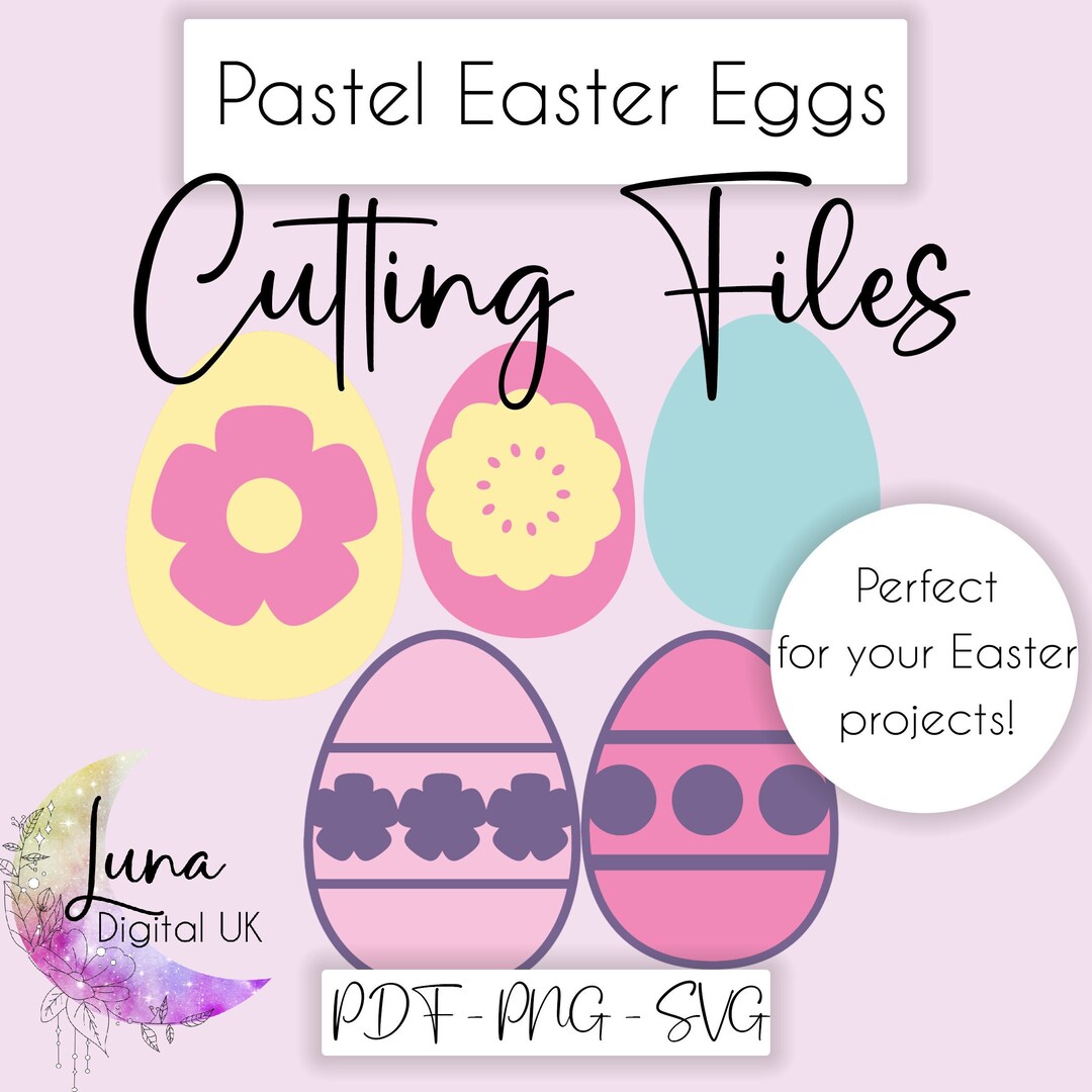 5 Pastel Retro Easter Egg Svg Cut Files for Cricut, Flower Eggs Svg's ...