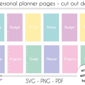 A6 6 Ring bound Personal Planner pages SVG, with or without holes, 6 pages, Planner SVG files for cricut, planner dashboard SVG