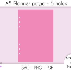 A5 planner cut file page, A5 planner Dashboard SVG PNG PDF, Planner cut file for Cricut, A5 planner divider page no tabs, diy planner file