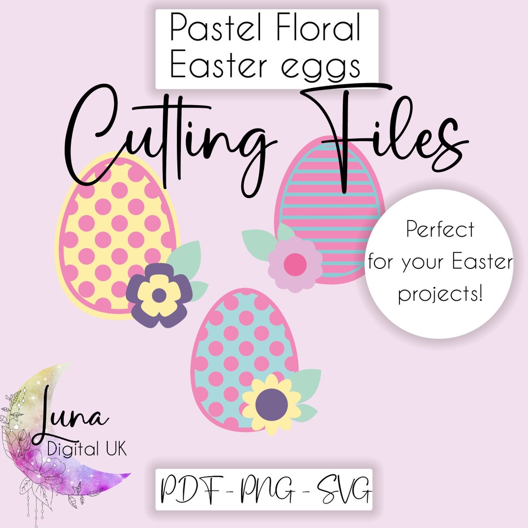 Pastel Floral Easter Egg Svg Cut Files for Cricut, Flower Eggs Svg's ...