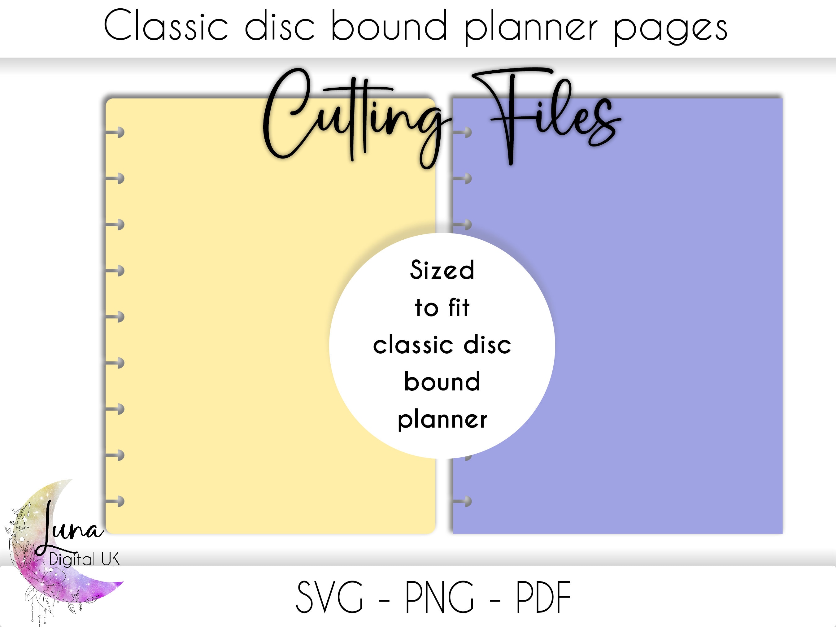 Classic Disc Bound Planner Page SVG Cut File for Cricut DIY Etsy