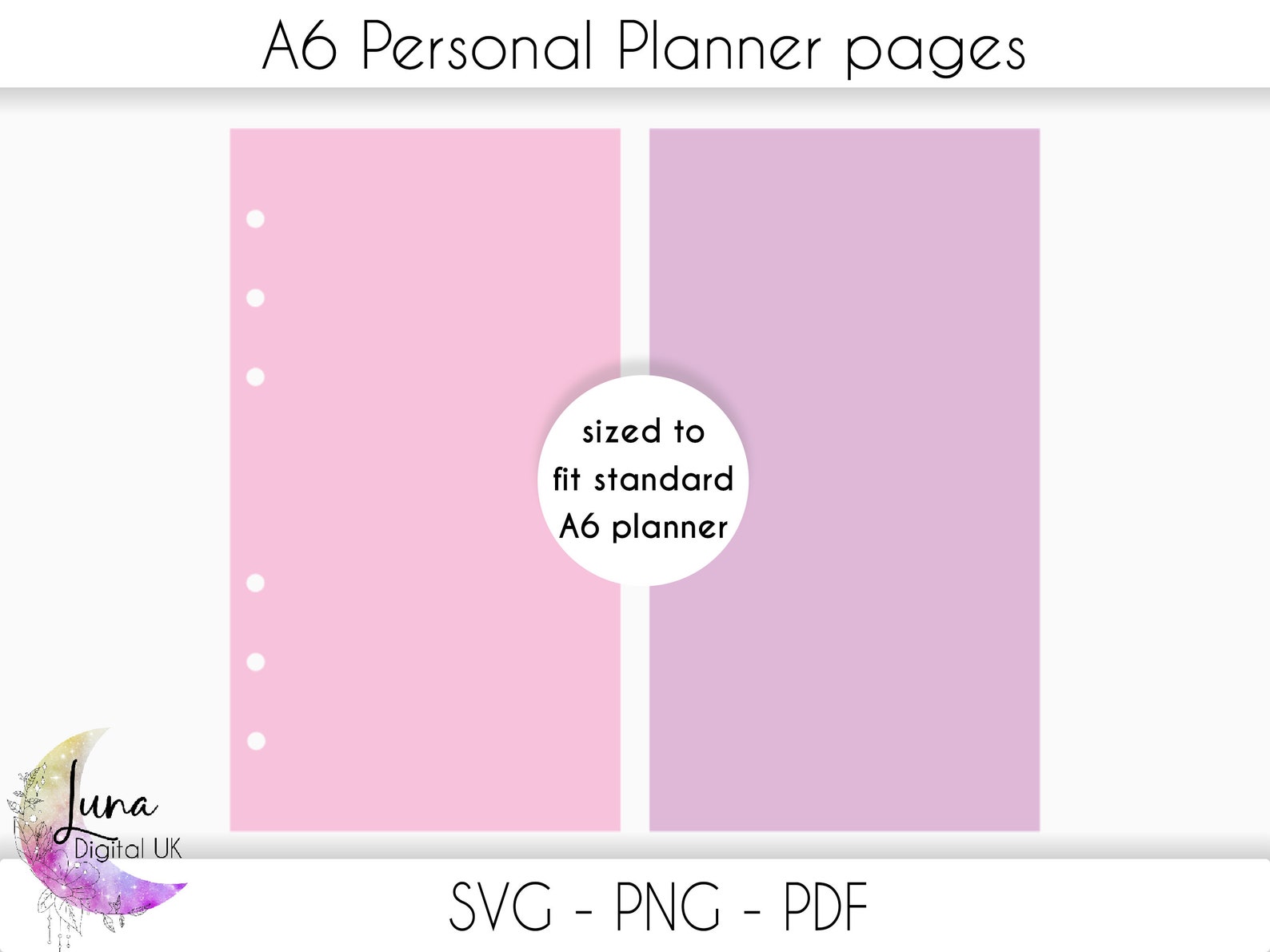 A6 Personal Planner Page SVG Cut Files for Cricut A6 Ring Etsy