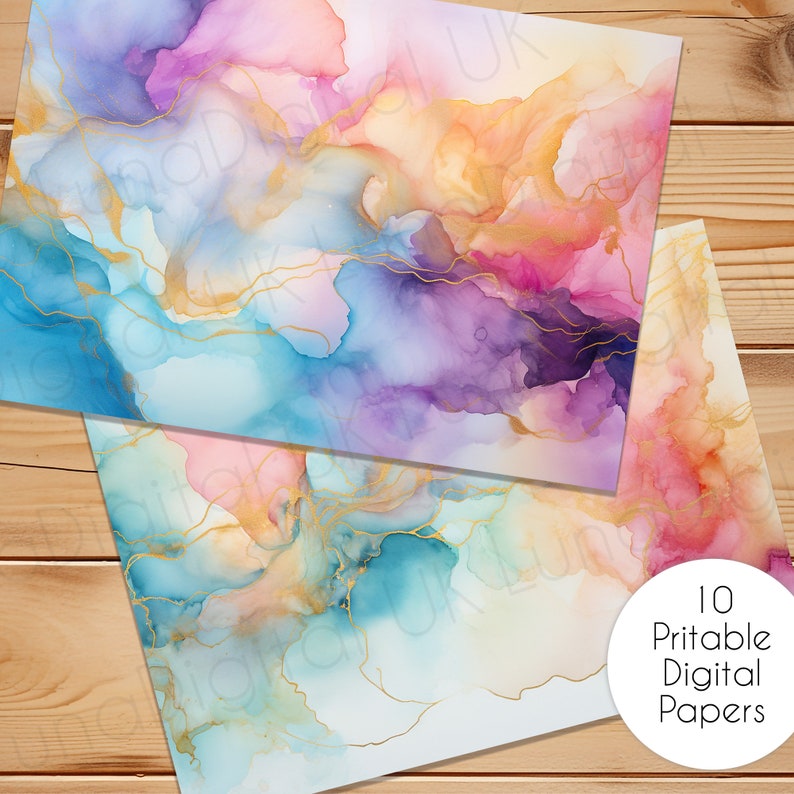 Printable Inky Pastel Ink Printable Papers, Junk Journal Background Inky Printable ...