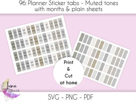 Printable Month Planner Sticker PNG SVG PDF Instant Download - Etsy