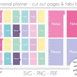 A6 6 Ring Bound Personal Planner SVG Bundle, With or Without Holes, Cut ...