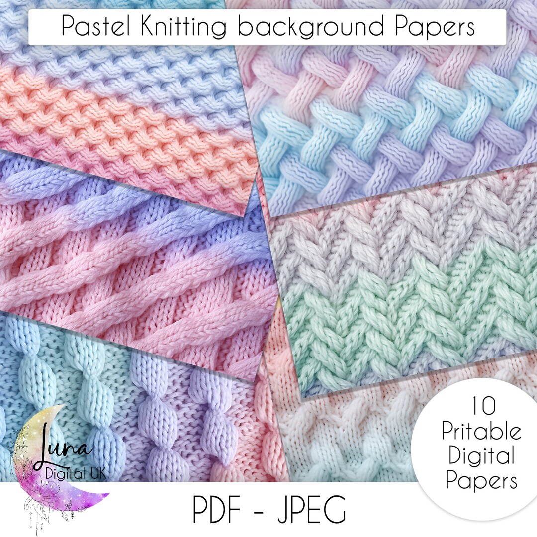 Patel Knitting Texture Printable Papers, Junk Journal Background ...
