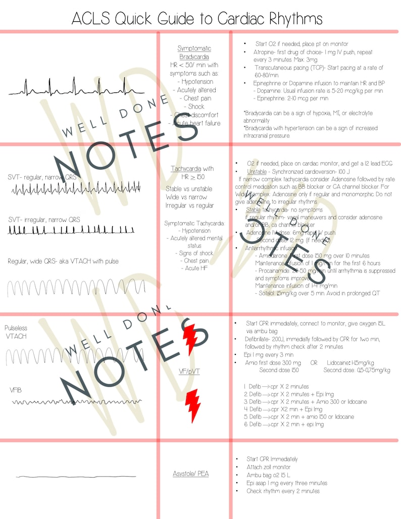 ACLS Study Guide and EKG Basics - Etsy