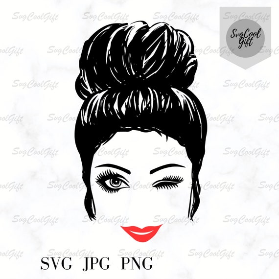 Hair Mom Bun Svg Free - 100+ DXF Include