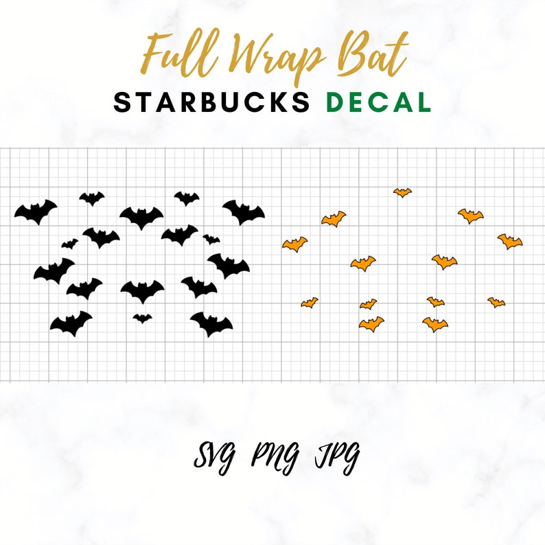 Download Halloween Bats Starbucks svg SVG for Starbucks Cup Bat | Etsy