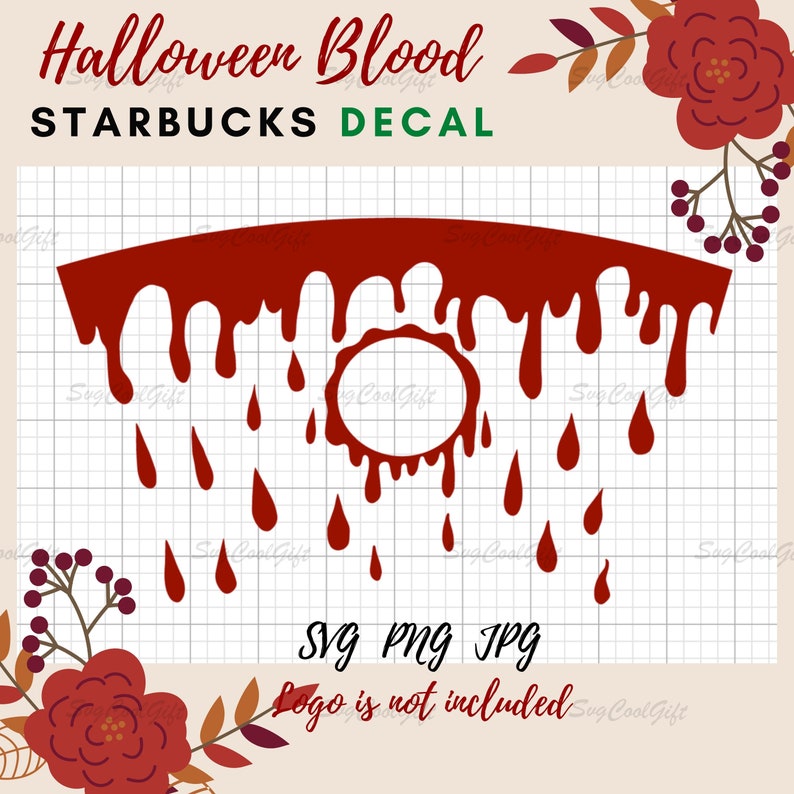 Download Halloween Blood Starbucks Cold Cup SVG Full Wrap for | Etsy