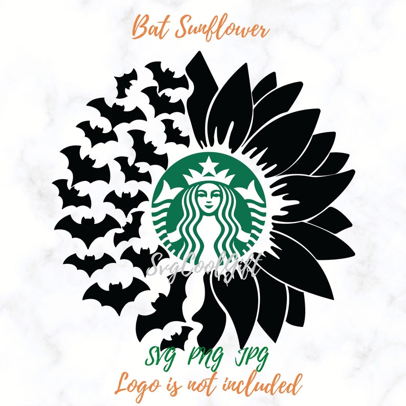 Bat Sunflower Halloween Starbucks Cup Svg Starbucks Cold Cup | Etsy