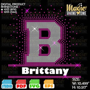 Letter B Spray Rhinestone, Frame Letter B svg,  Rhinestone university font svg,  Rhinestone font For Cricut, university font