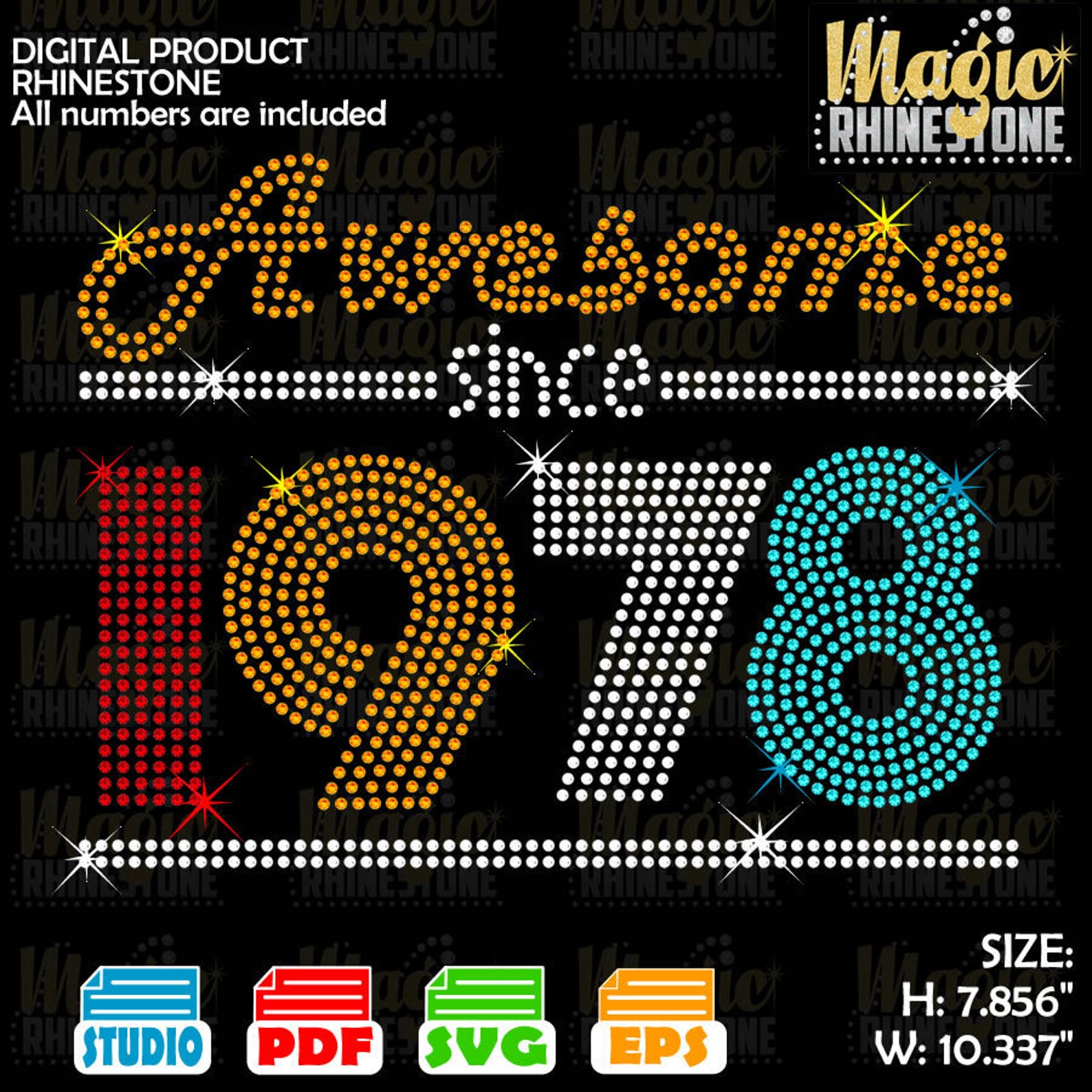 Download Birthday Rhinestone svg awesome rhinestone svg numbers | Etsy