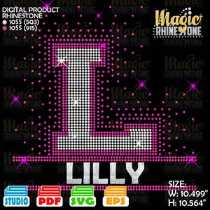 Letter L Spray Rhinestone, Frae Letter L svg,  Rhinestone university font svg,  Rhinestone font For Cricut, university font