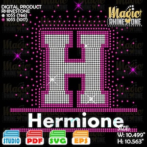 Letter H Spray Rhinestone, Frame Letter H svg,  Rhinestone university font svg,  Rhinestone font For Cricut, university font