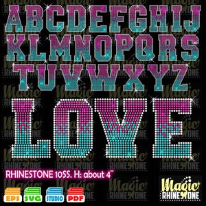 Rhinestone template font 2 Colors, Rhinestone university font svg, Rhinestone capital letters, Rhinestone font For Cricut, university font