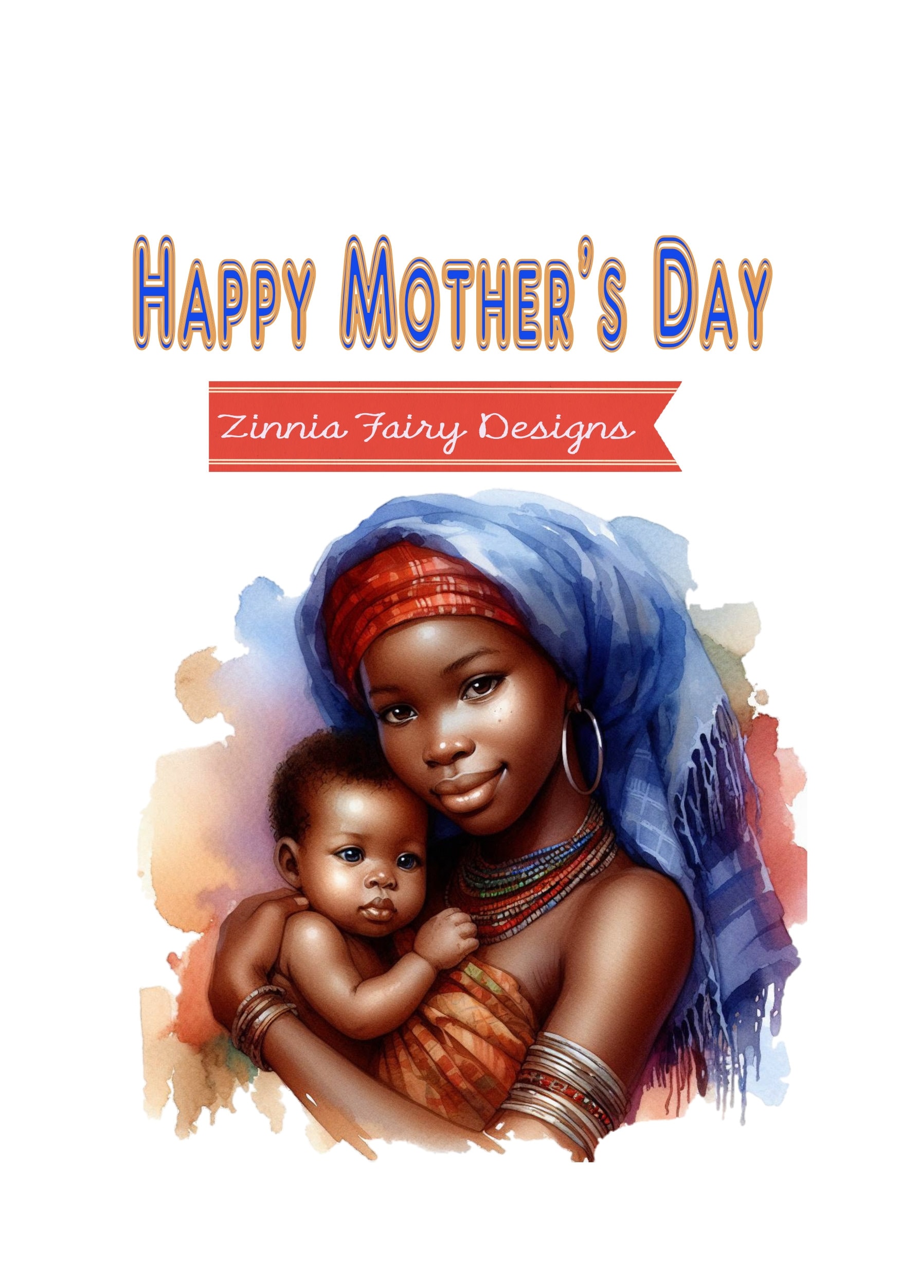 African Moms, Watercolour Clipart Set of 12 Images, Hi Jpegs, Digital ...