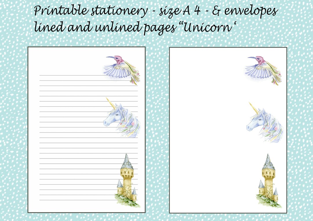Printable Writing Paper Printable Stationery Size A4 21 X - Etsy