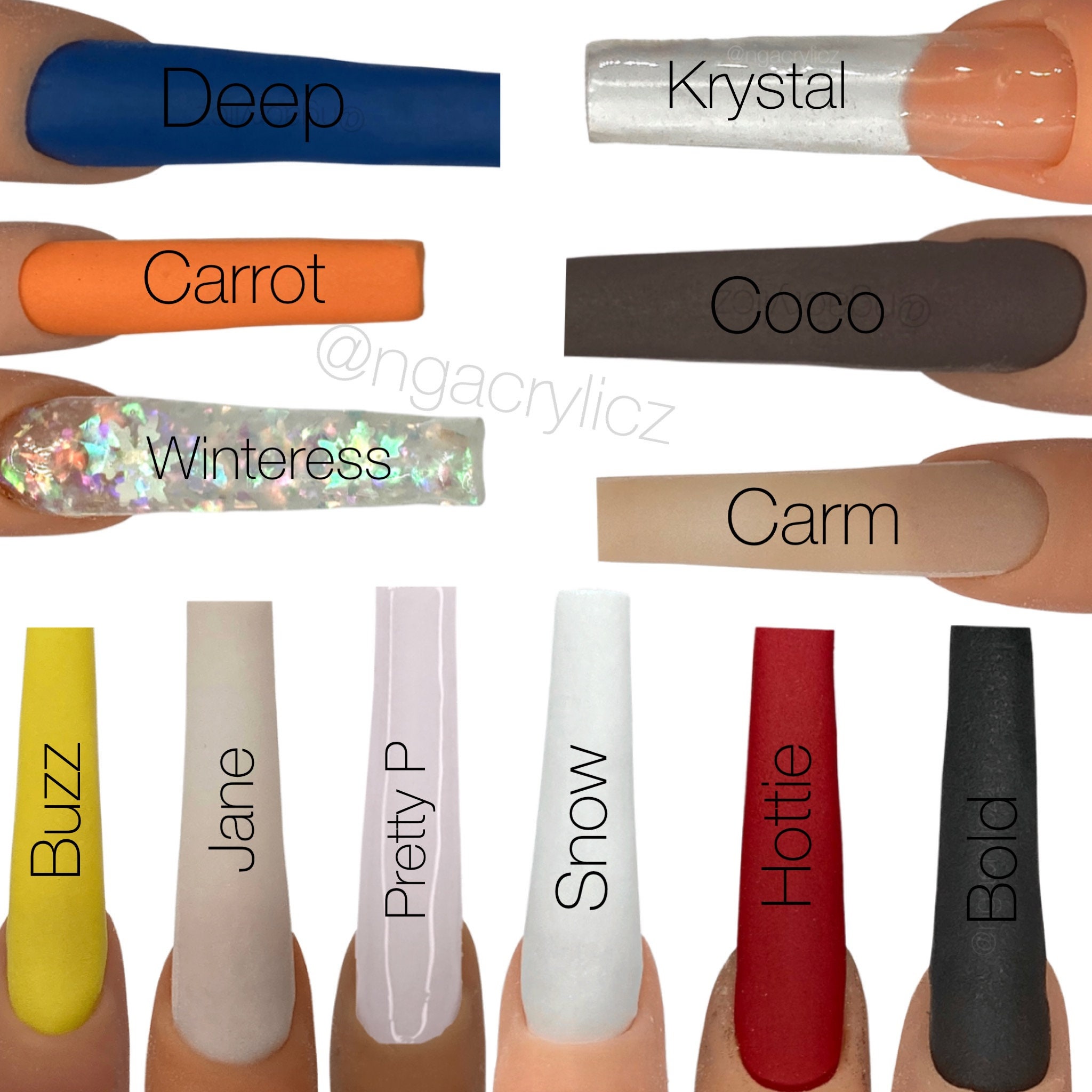 Acrylic Powders Multiply Sizes Available Color/clear READ Etsy UK