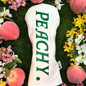 Masters Tournament themed “Peachy” Golf Driver Headcover Head Covers By KicksCovers