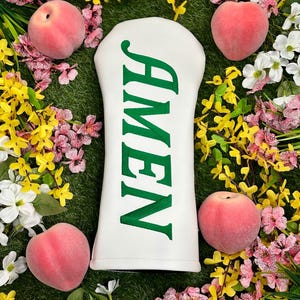 Masters Tournament themed “AMEN” Golf Driver Headcover Head Covers By KicksCovers