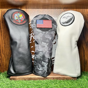 Custom Velcro Hook and Loop Morale/Unit/Tactical Patch Swappable Golf Head Covers Driver Wood Hybrid Set Military Tactical First Responders