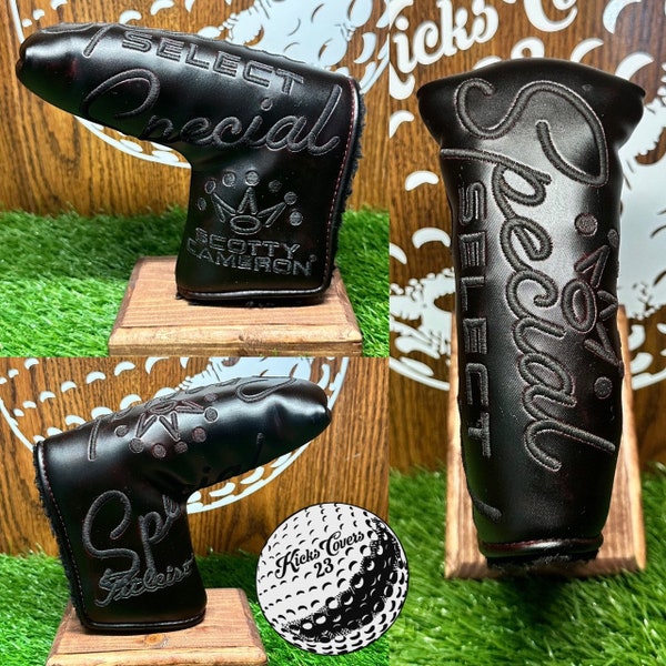 Scotty Cameron Special Select Custom Made “Blackout” Golf Putter Cover Blade Headcover Handmade to order