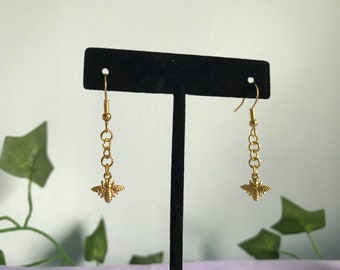 Gold Baby Bee Earrings