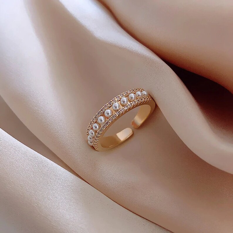 Gold Minimalist Ring Dainty Diamond Stacking Eternity Ring Simple Minimalist Diamond Ring