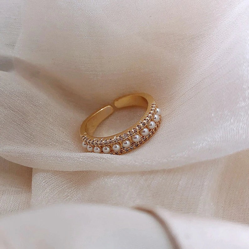 Gold Minimalist Ring Dainty Diamond Stacking Eternity Ring Simple Minimalist Diamond Ring