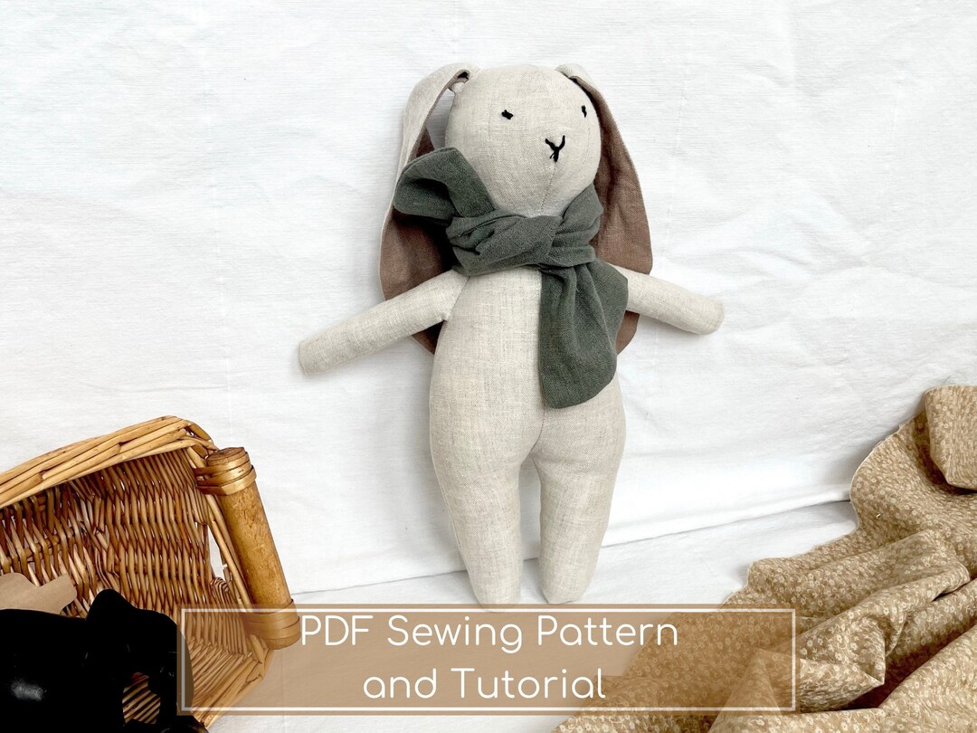 Bunny Sewing Pattern: DIY Soft Toy PDF Tutorial (12.5 Inch) - Etsy