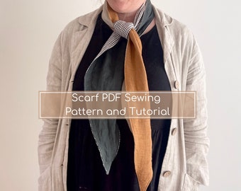 Scarf Sewing Pattern - Neck Warmer Sewing Pattern - Reversible Fabric Scarf PDF Sewing Pattern - Neck Scarf Pattern and Tutorial