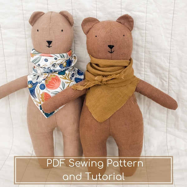 Teddy Bear Pattern - Plush Teddy Pattern - Easy Plush Sewing Pattern - Soft Doll Pattern - Animal Plush Pattern - Memory Bear Pattern