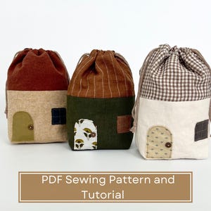 Patron de sac maison avec cordon de serrage - Patron de couture de pochette avec cordon de serrage - Sac réutilisable pour déjeuner et collation - Sac à friandises des fêtes pour enfants - Patron PDF