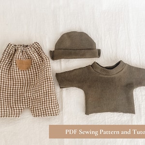 Häschen Latzhose, Pullover, und Mütze PDF Schnittmuster