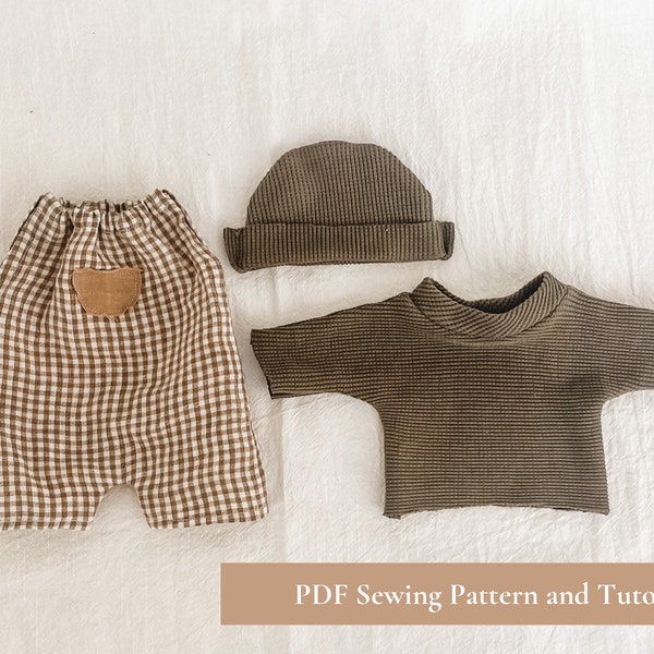 Bunny Dungarees, Sweater, and Beanie PDF Sewing Pattern