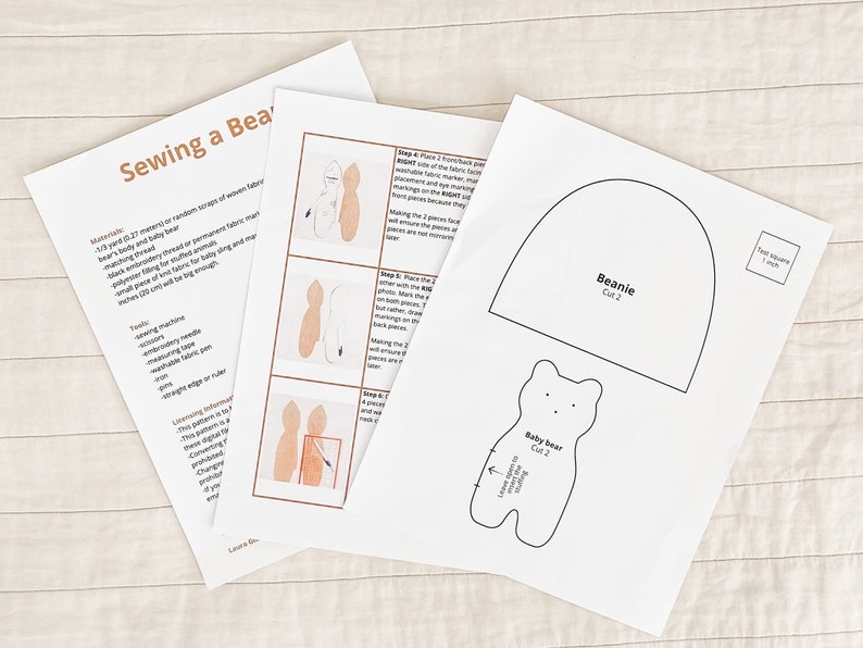 Teddy Bear Sewing Pattern Bear Doll With Clothes Tutorial Etsy UK