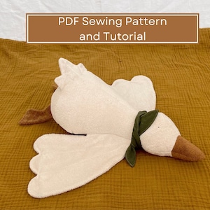 Stuffed Goose Sewing Pattern and Tutorial - Duck Plush PDF Download Pattern - Printable Soft Toy DIY Tutorial - Nursery Decor Sewing Pattern