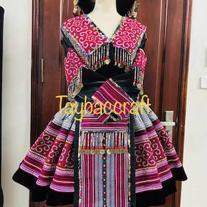 Hmong Couples set , Vietnamese Hmong outfits, Ethnic Clothes, HANDMADE Hmong Outfits