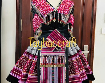 Hmong Couples set , Vietnamese Hmong outfits, Ethnic Clothes, HANDMADE Hmong Outfits