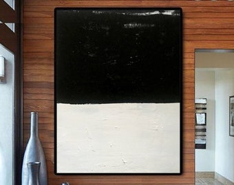 Large Abstract Painting Black & White Painting  Contemporary Original Painting on Canvas Living Room Modern Art Decor Extra Large Painting