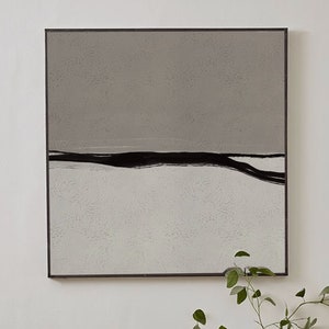 Extra Large Abstract Wall Art, Minimalist Abstract Original Painting, Black and Brown Wall Art Contemporary Modern Art Decor 100% Handmade