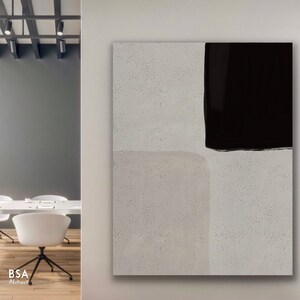 Handmade Abstract Wall Art, Minimalist Abstract Original Painting, Black and Brown Wall Art, Contemporary Modern Art Decor, Extra Large Art