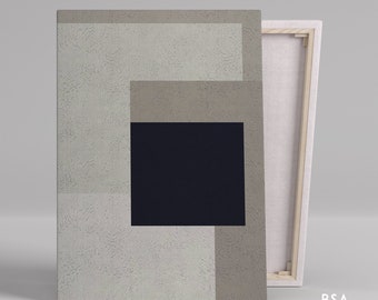 Geometric Abstract Painting, Black and Brown, Modern Wall Art