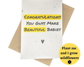 Plantable New Baby Card: Eco-Friendly Wildflower Seed Paper
