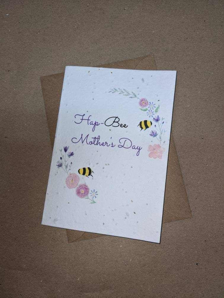 Plantable Mother's Day Card: Bee Wildflower Seed Paper - UK - View #10