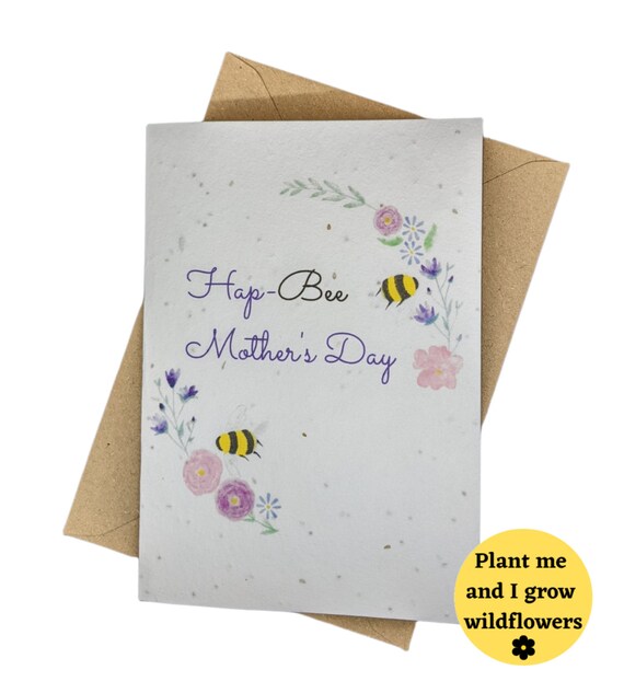 Plantable Mother's Day Card: Bee Wildflower Seed Paper - UK - View #5