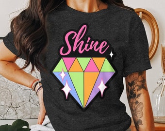 Colorful Geometric Diamond Shine Graphic Tee, Unisex T-Shirt, Vibrant Summer Style, Casual Wear