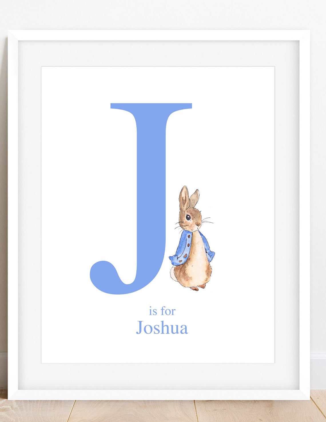 Personalised Peter Rabbit Initial Name Print Wall Art Nursery Etsy